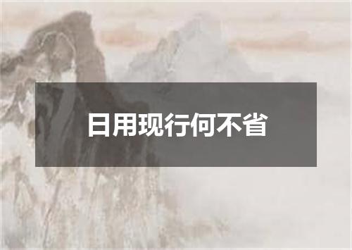 日用现行何不省