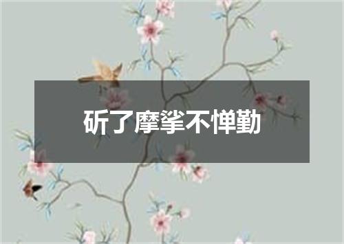 斫了摩挲不惮勤