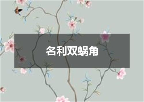 名利双蜗角