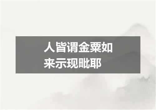 人皆谓金粟如来示现毗耶