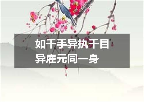 如千手异执千目异雇元同一身