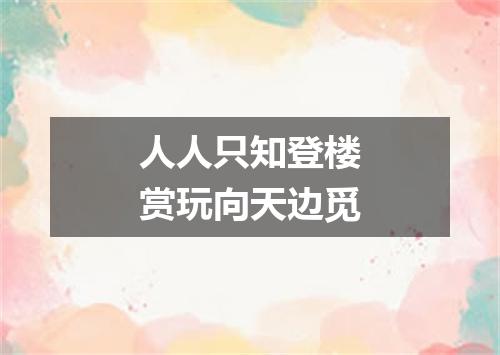 人人只知登楼赏玩向天边觅