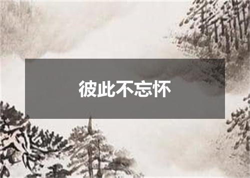 彼此不忘怀