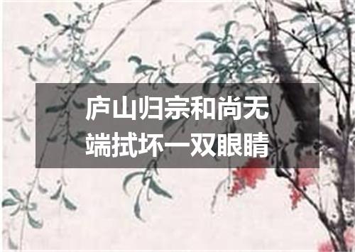 庐山归宗和尚无端拭坏一双眼睛