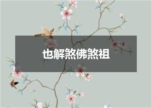 也解煞佛煞祖