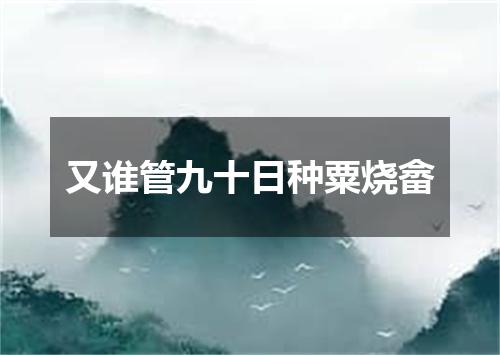 又谁管九十日种粟烧畲