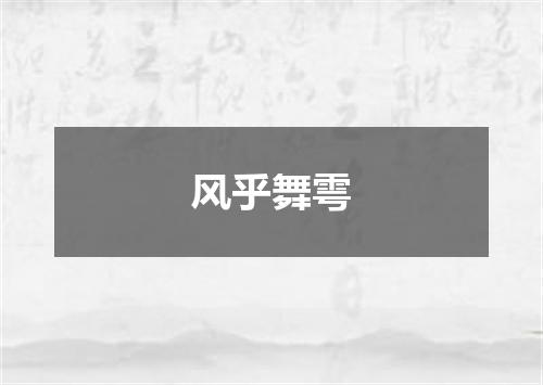 风乎舞雩