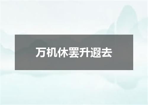 万机休罢升遐去
