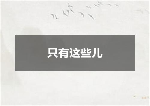 只有这些儿