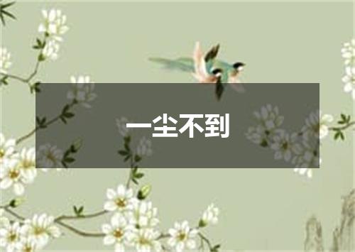 一尘不到