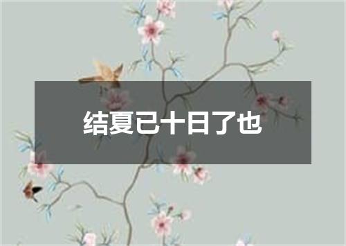 结夏已十日了也