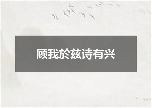 顾我於兹诗有兴