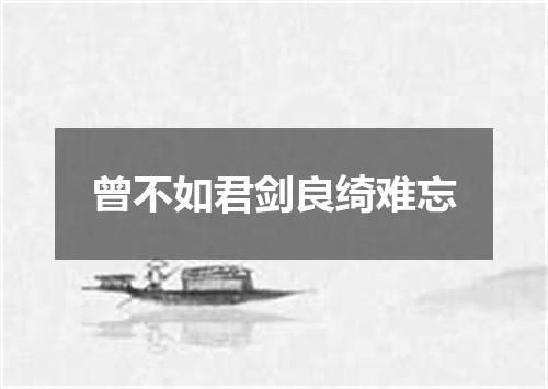曾不如君剑良绮难忘