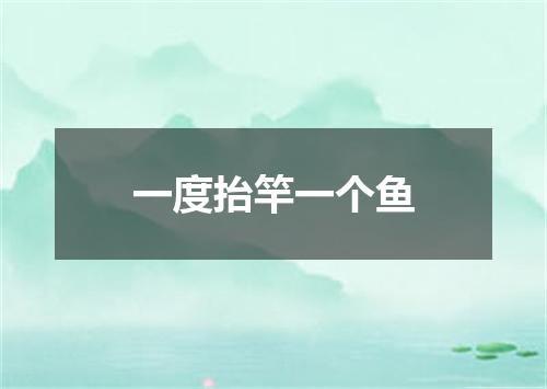 一度抬竿一个鱼