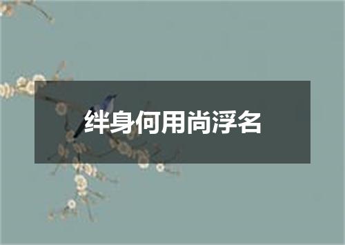 绊身何用尚浮名