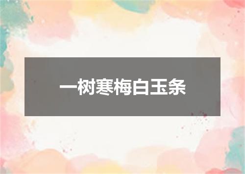 一树寒梅白玉条