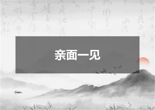亲面一见