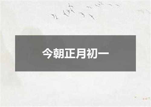 今朝正月初一