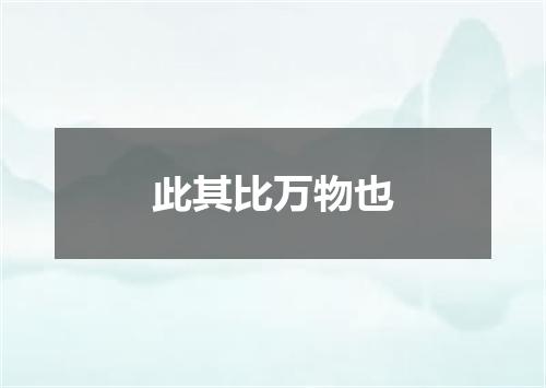 此其比万物也