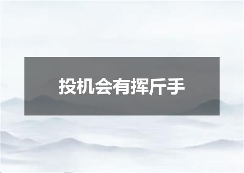 投机会有挥斤手