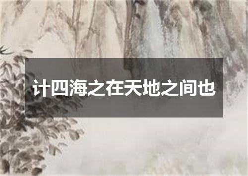 计四海之在天地之间也
