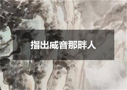 指出威音那畔人