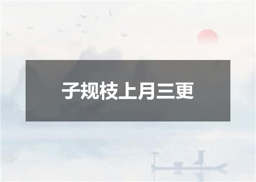 子规枝上月三更
