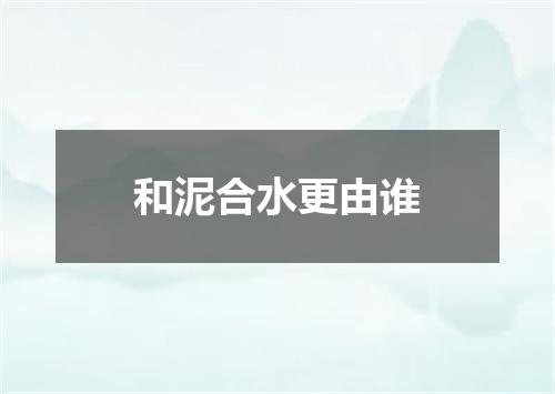 和泥合水更由谁