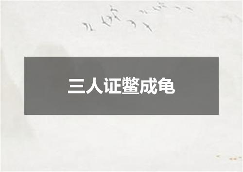 三人证鳖成龟