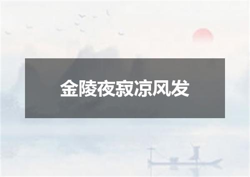 金陵夜寂凉风发