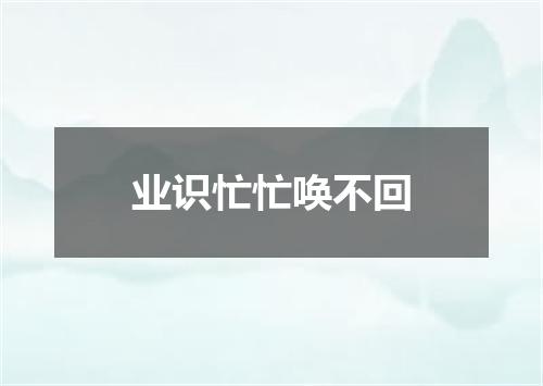 业识忙忙唤不回