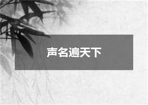声名遍天下