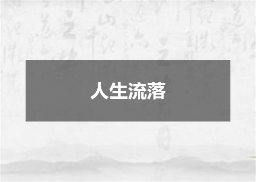 人生流落