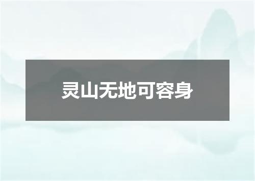 灵山无地可容身
