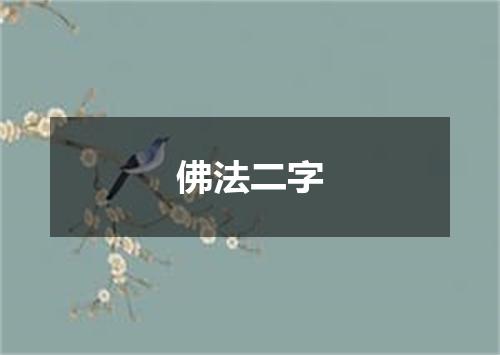 佛法二字