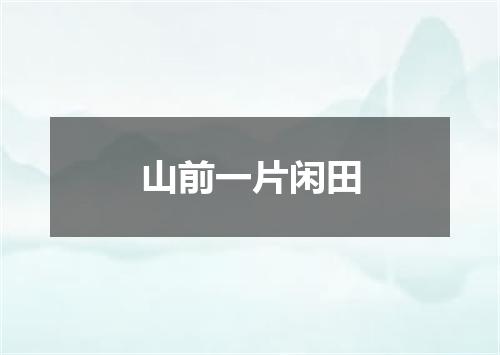 山前一片闲田