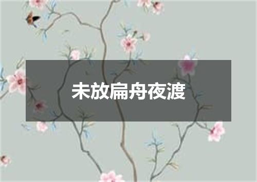 未放扁舟夜渡