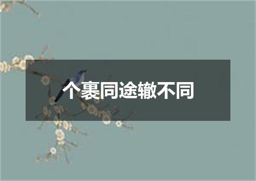 个裹同途辙不同