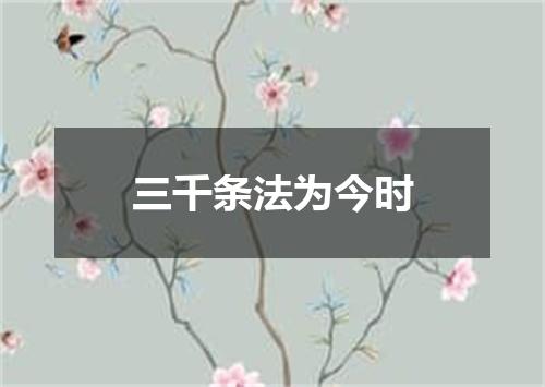 三千条法为今时