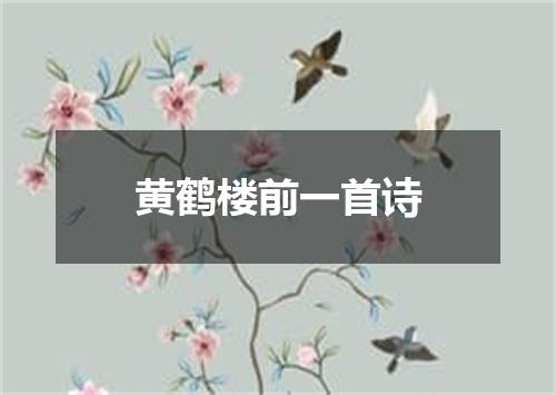 黄鹤楼前一首诗