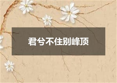 君兮不住别峰顶