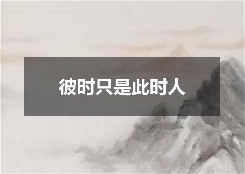 彼时只是此时人
