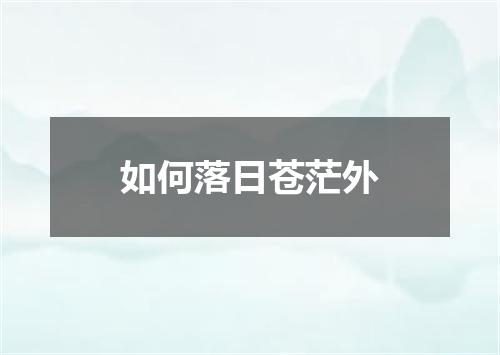 如何落日苍茫外