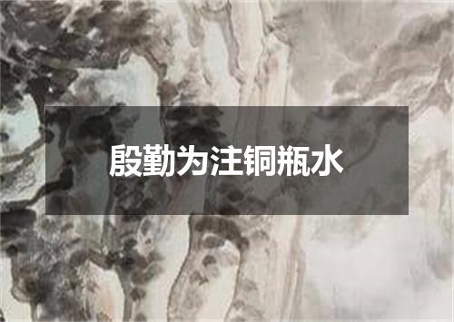 殷勤为注铜瓶水