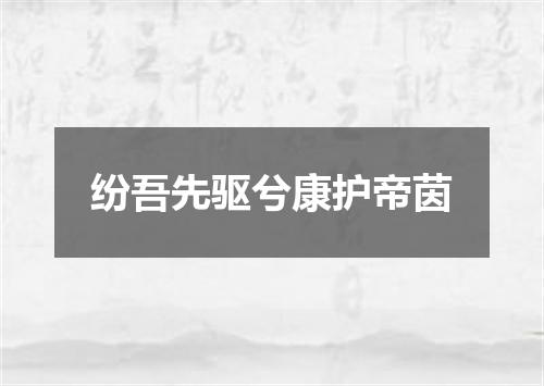 纷吾先驱兮康护帝茵