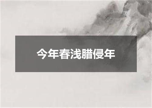今年春浅腊侵年