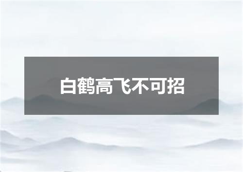 白鹤高飞不可招