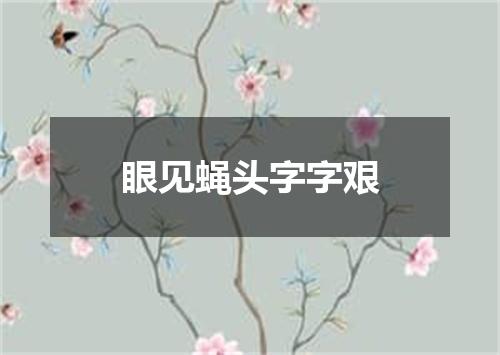 眼见蝇头字字艰