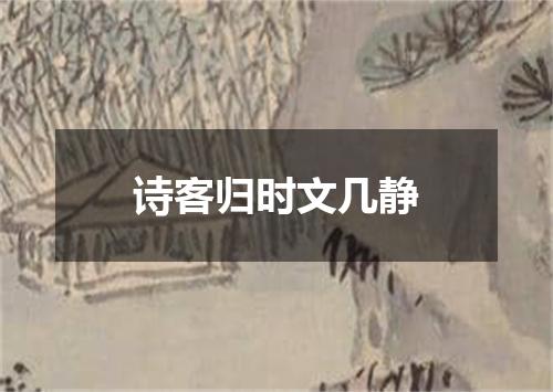 诗客归时文几静