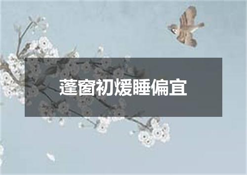 蓬窗初煖睡偏宜
